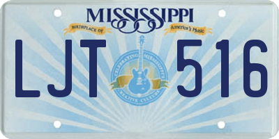 MS license plate LJT516