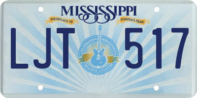 MS license plate LJT517