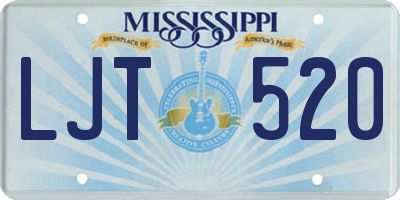 MS license plate LJT520