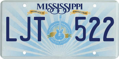 MS license plate LJT522
