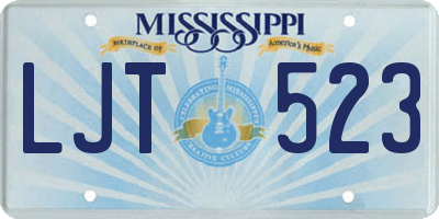 MS license plate LJT523