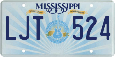 MS license plate LJT524