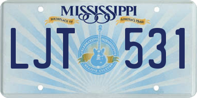 MS license plate LJT531