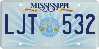 MS license plate LJT532