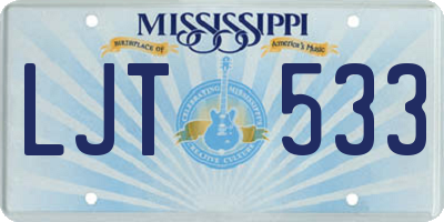 MS license plate LJT533