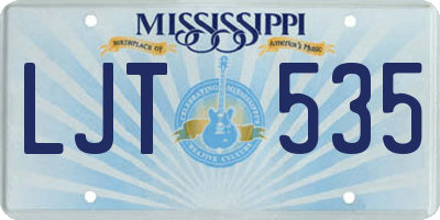 MS license plate LJT535