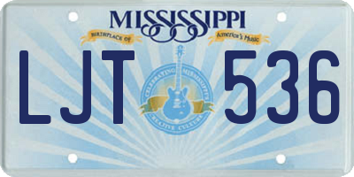 MS license plate LJT536