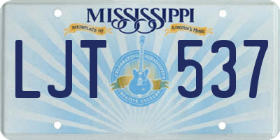 MS license plate LJT537