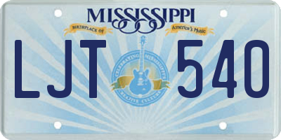 MS license plate LJT540