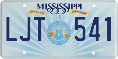 MS license plate LJT541