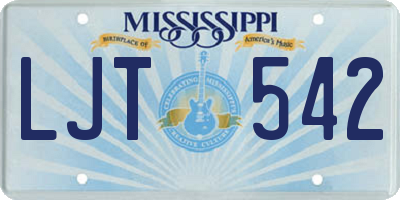 MS license plate LJT542
