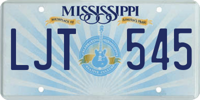 MS license plate LJT545