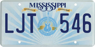 MS license plate LJT546