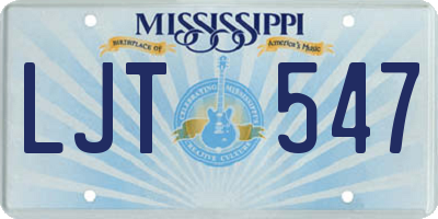 MS license plate LJT547