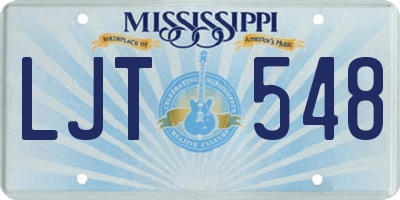 MS license plate LJT548