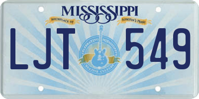 MS license plate LJT549