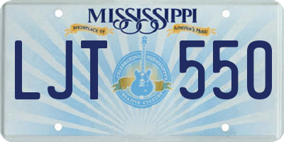 MS license plate LJT550
