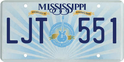 MS license plate LJT551