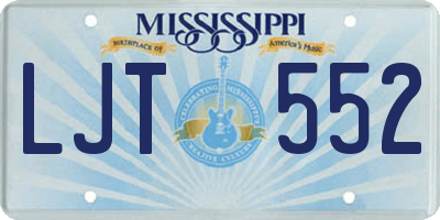 MS license plate LJT552