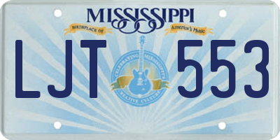 MS license plate LJT553