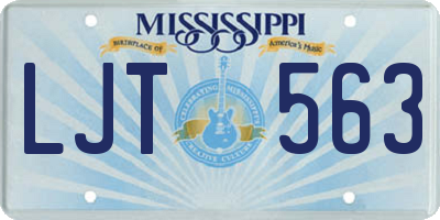 MS license plate LJT563