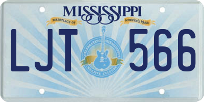 MS license plate LJT566