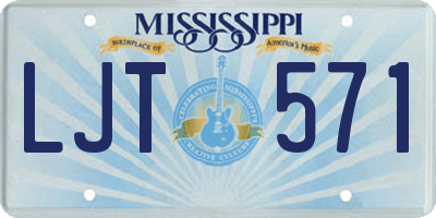 MS license plate LJT571