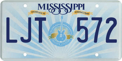 MS license plate LJT572