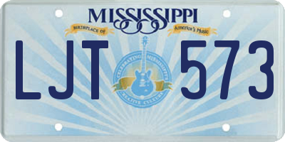 MS license plate LJT573