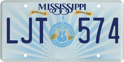 MS license plate LJT574
