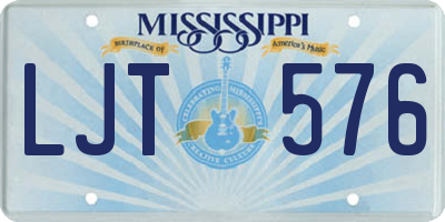 MS license plate LJT576