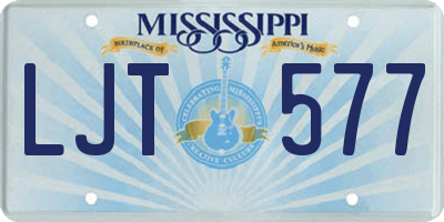 MS license plate LJT577