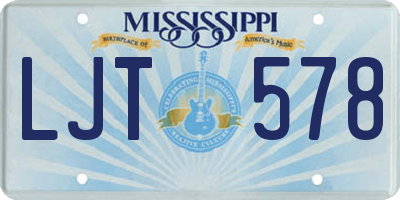 MS license plate LJT578