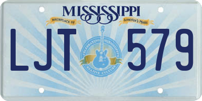 MS license plate LJT579