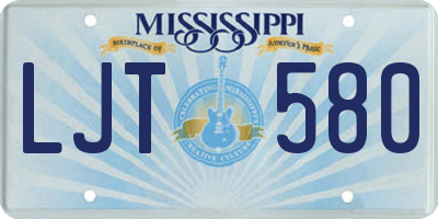 MS license plate LJT580