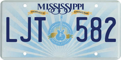 MS license plate LJT582