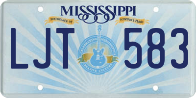 MS license plate LJT583