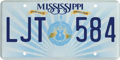 MS license plate LJT584