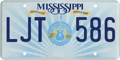MS license plate LJT586