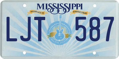 MS license plate LJT587