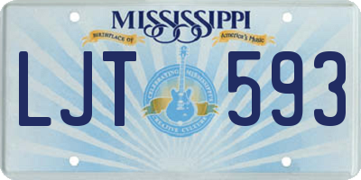 MS license plate LJT593