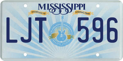 MS license plate LJT596