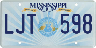 MS license plate LJT598