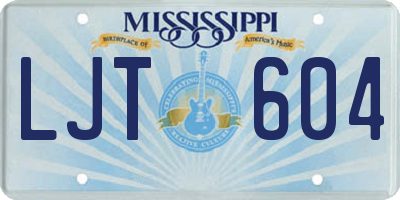 MS license plate LJT604