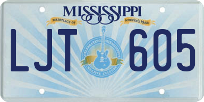MS license plate LJT605