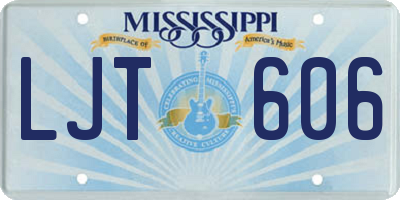 MS license plate LJT606