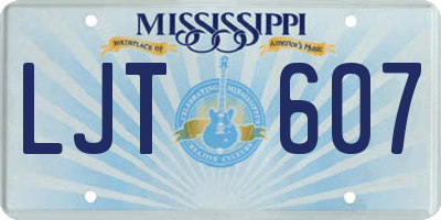 MS license plate LJT607