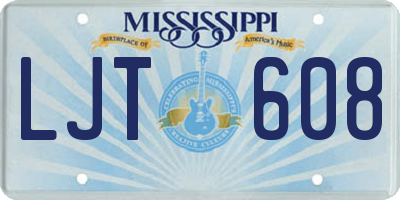 MS license plate LJT608