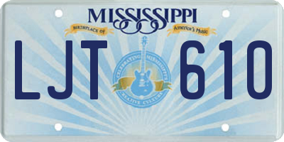 MS license plate LJT610