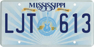 MS license plate LJT613